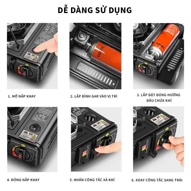 Bếp gas mini nhỏ gọn, lửa mạnh, an toàn 