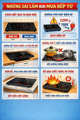 TOP những sai lầm khi đi mua bếp từ